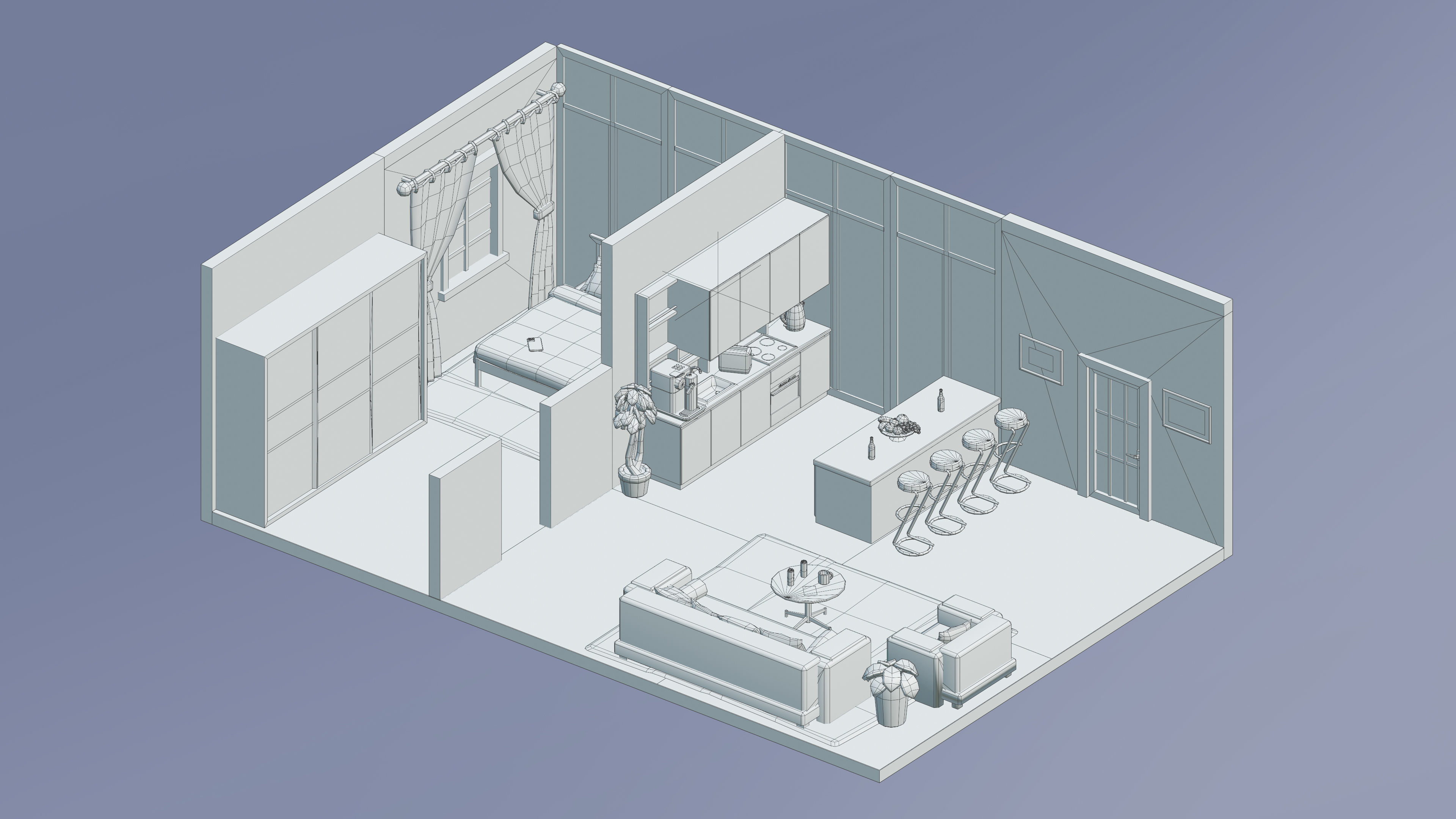 Room 39 Low-poly 3D model_5