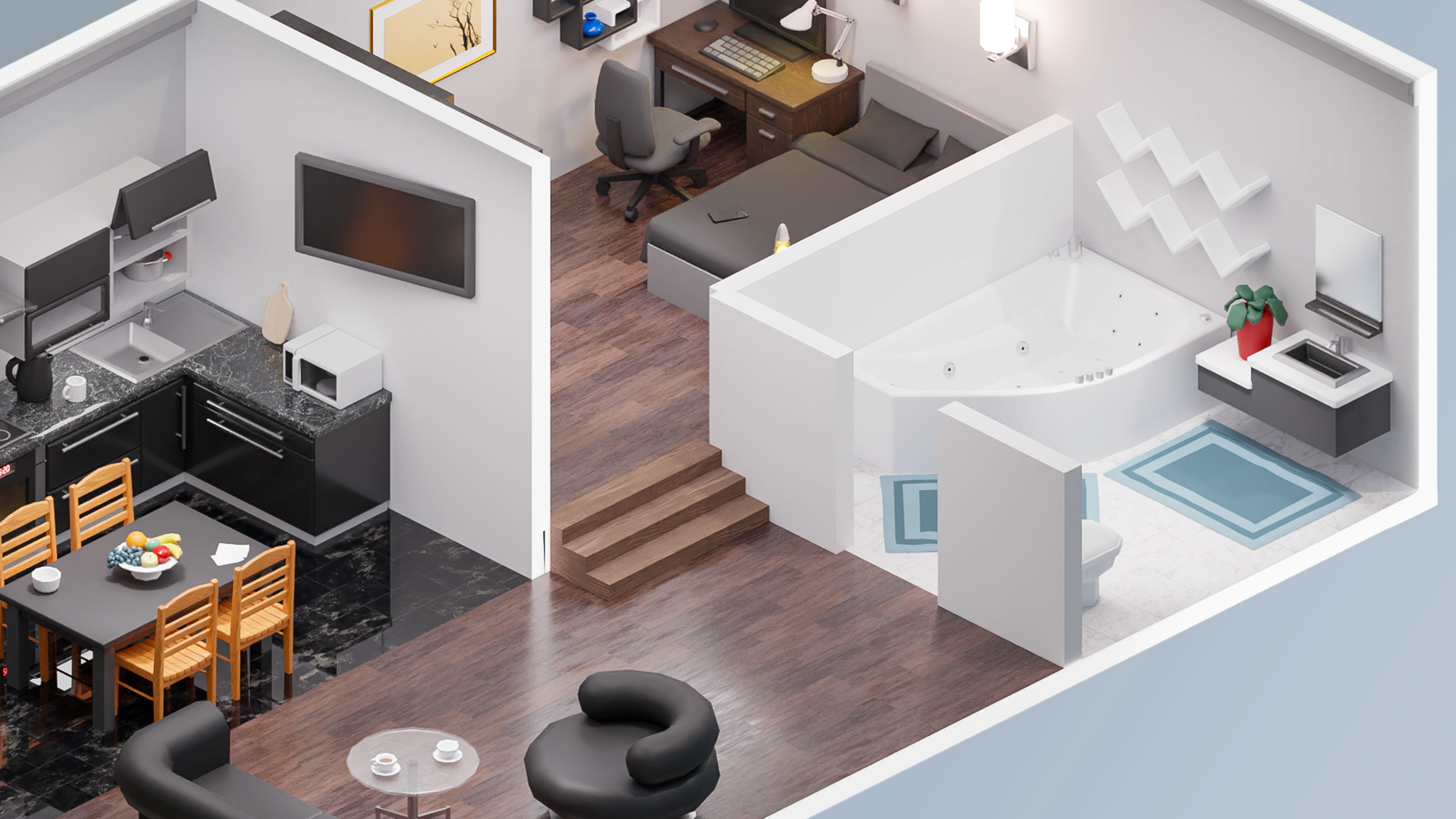 Room 41 Low-poly 3D model_2