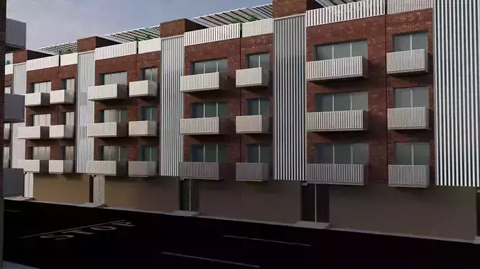 Apartment complex 3D model