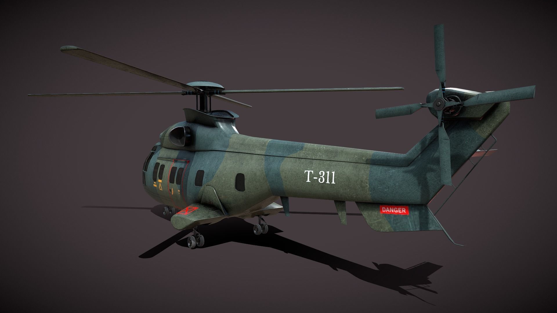 Dragon military helicopter 3D model_1