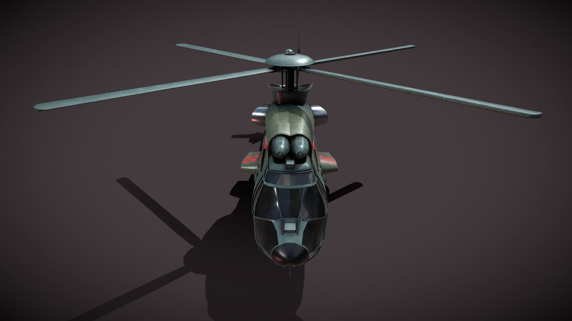 Dragon military helicopter 3D model_2