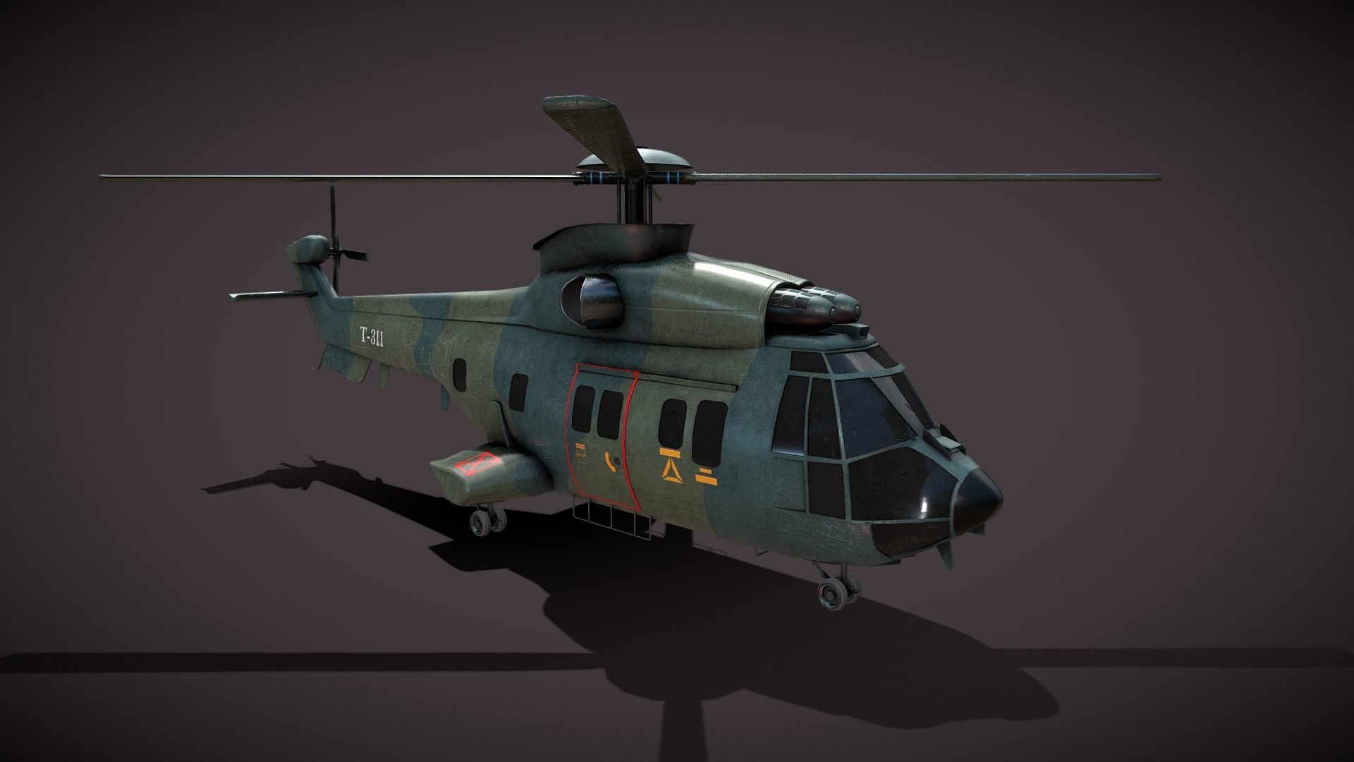 Dragon military helicopter 3D model_3