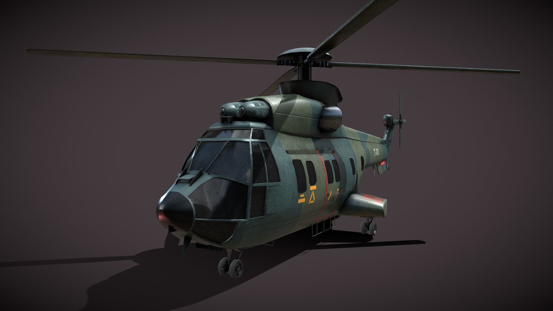 Dragon military helicopter 3D model_4