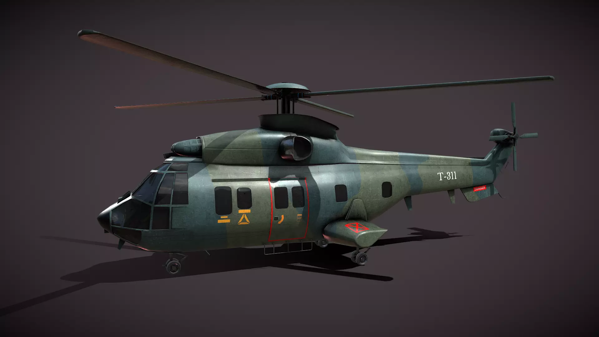 Dragon military helicopter 3D model_0