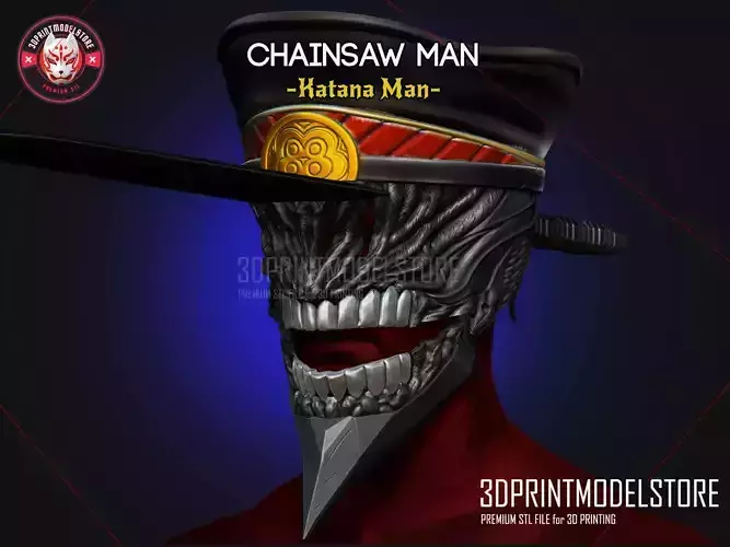 Chainsaw Man Cosplay Helmet - Katana Man - Halloween Costume 3D print model