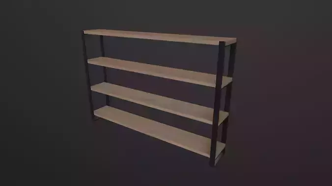 Shelves 3D Model wooden shelf