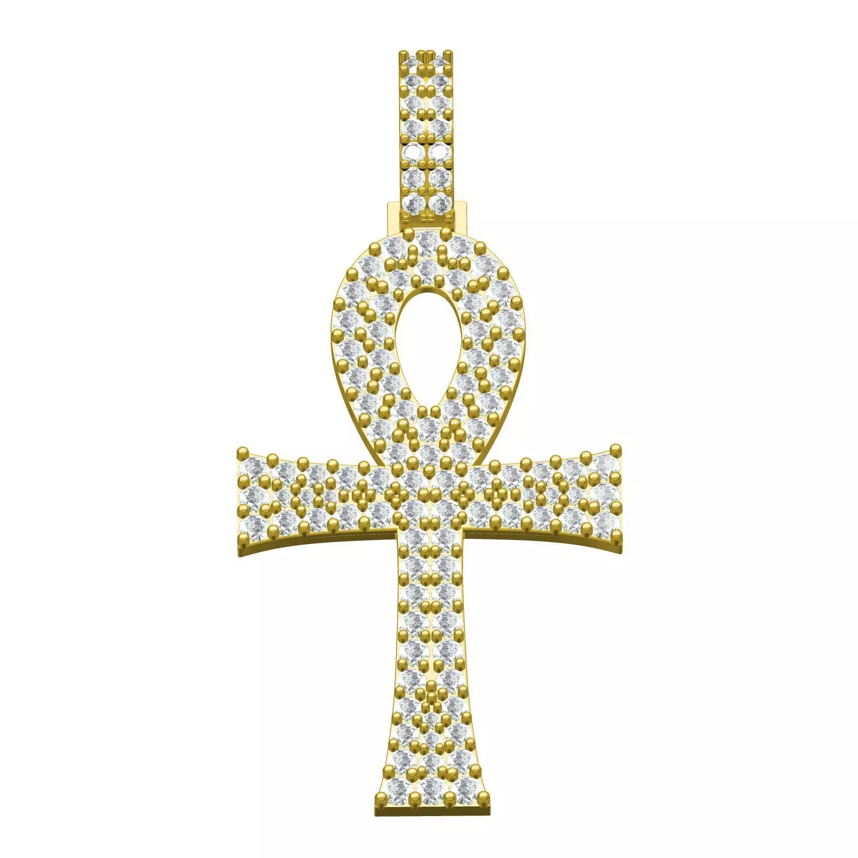Diamond Ankh Cross Pendant 3D print model