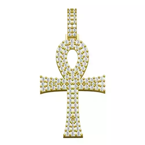 Diamond Ankh Cross Pendant