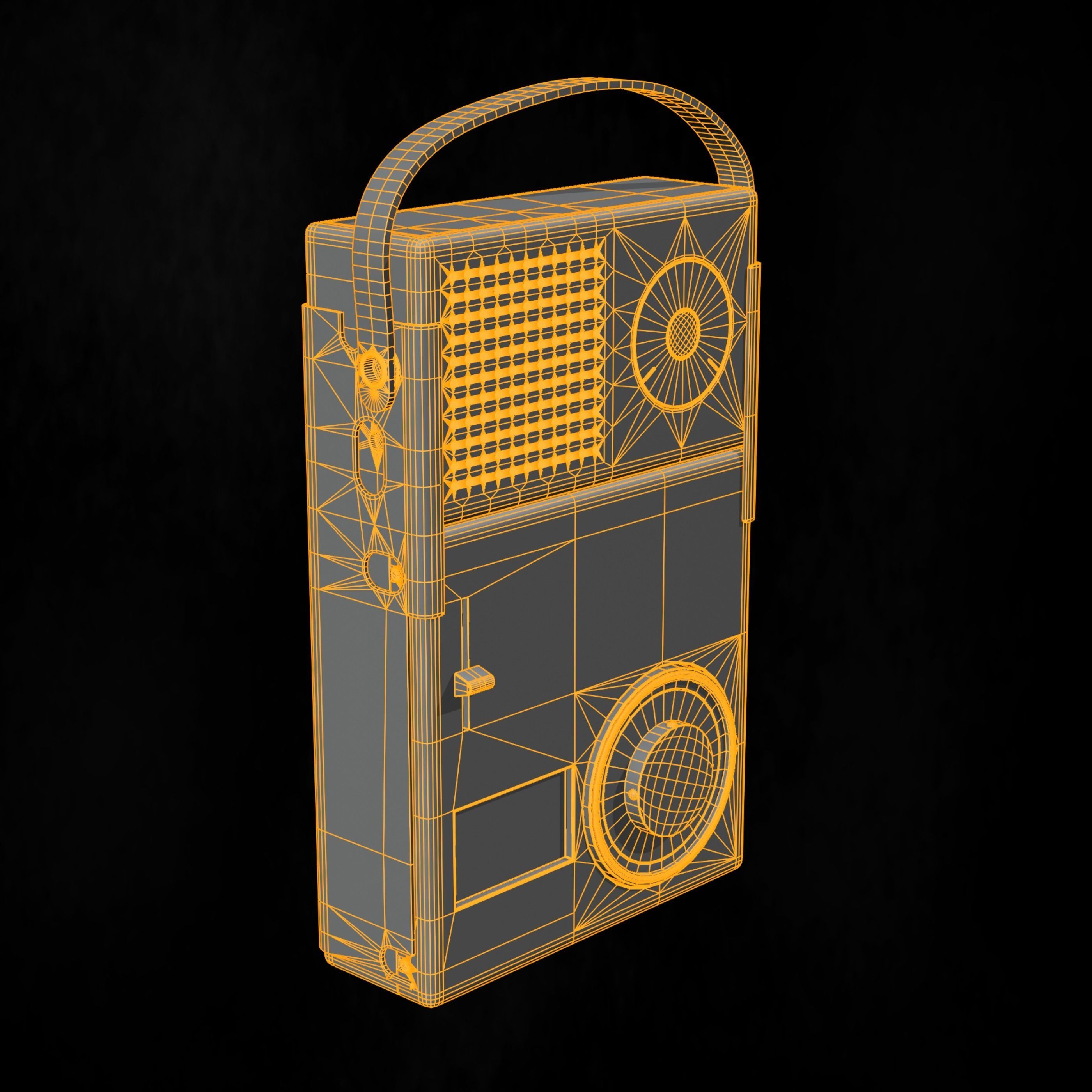 Pocket Radio Dieter Rams Braun Low-poly 3D model_6