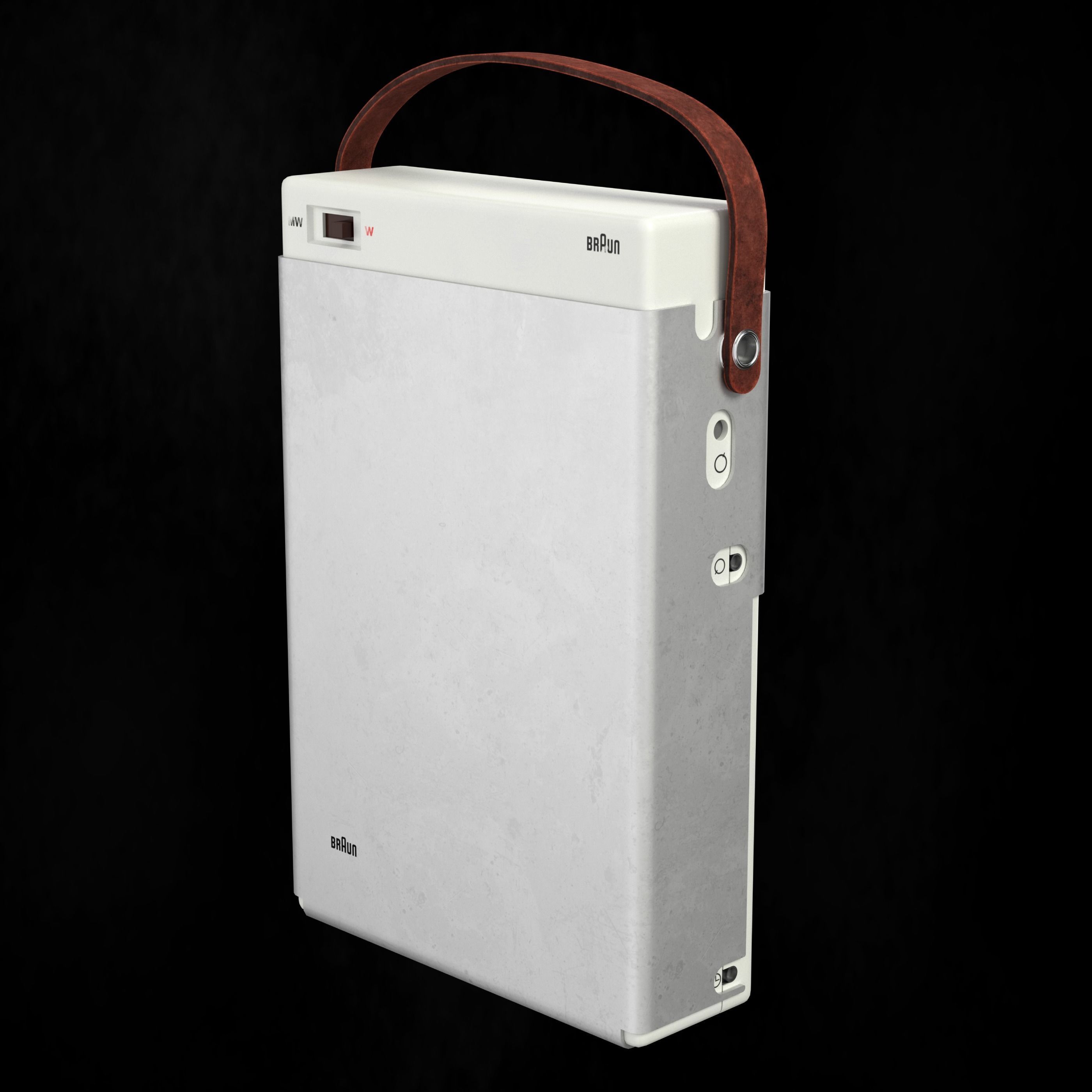 Pocket Radio Dieter Rams Braun Low-poly 3D model_4