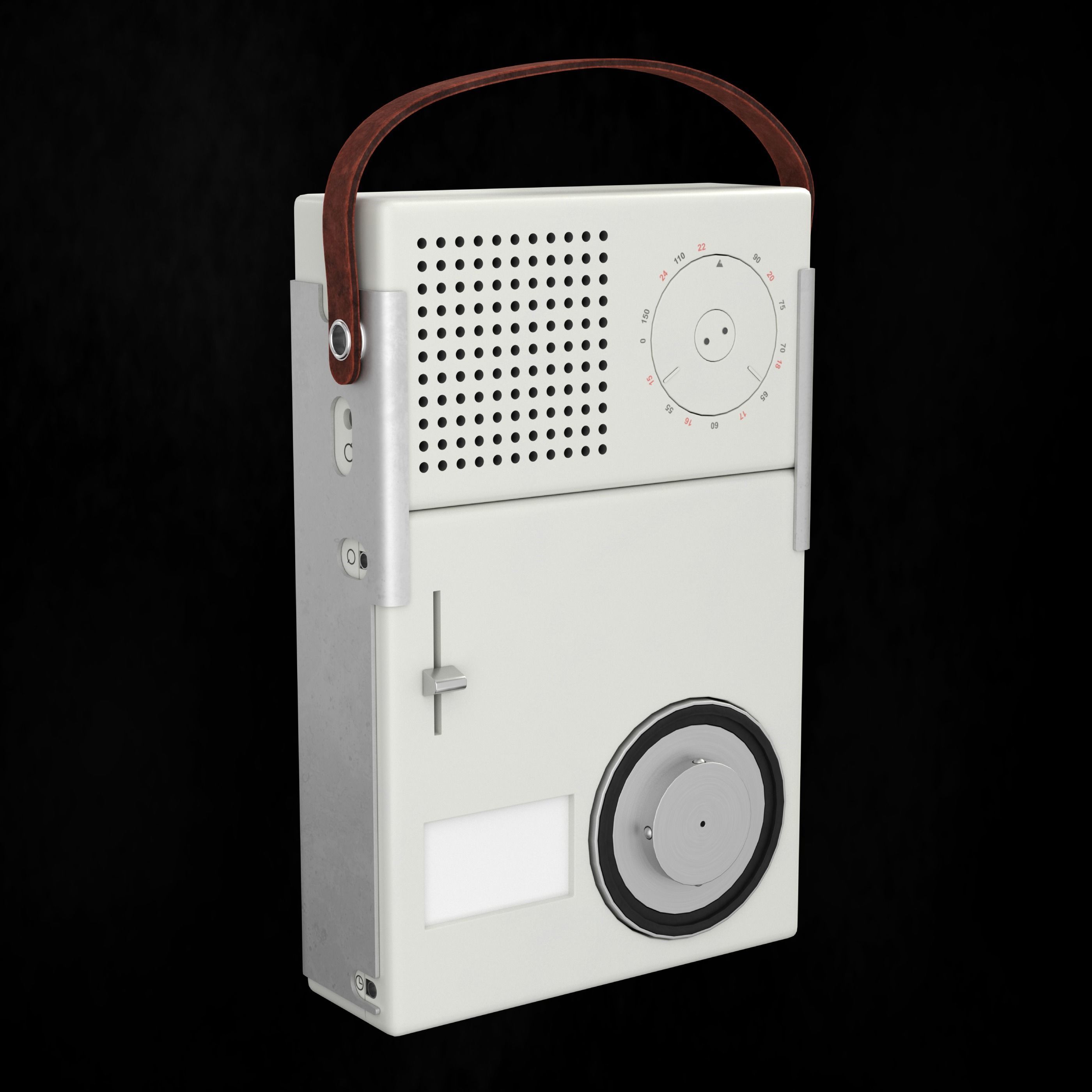 Pocket Radio Dieter Rams Braun Low-poly 3D model_1
