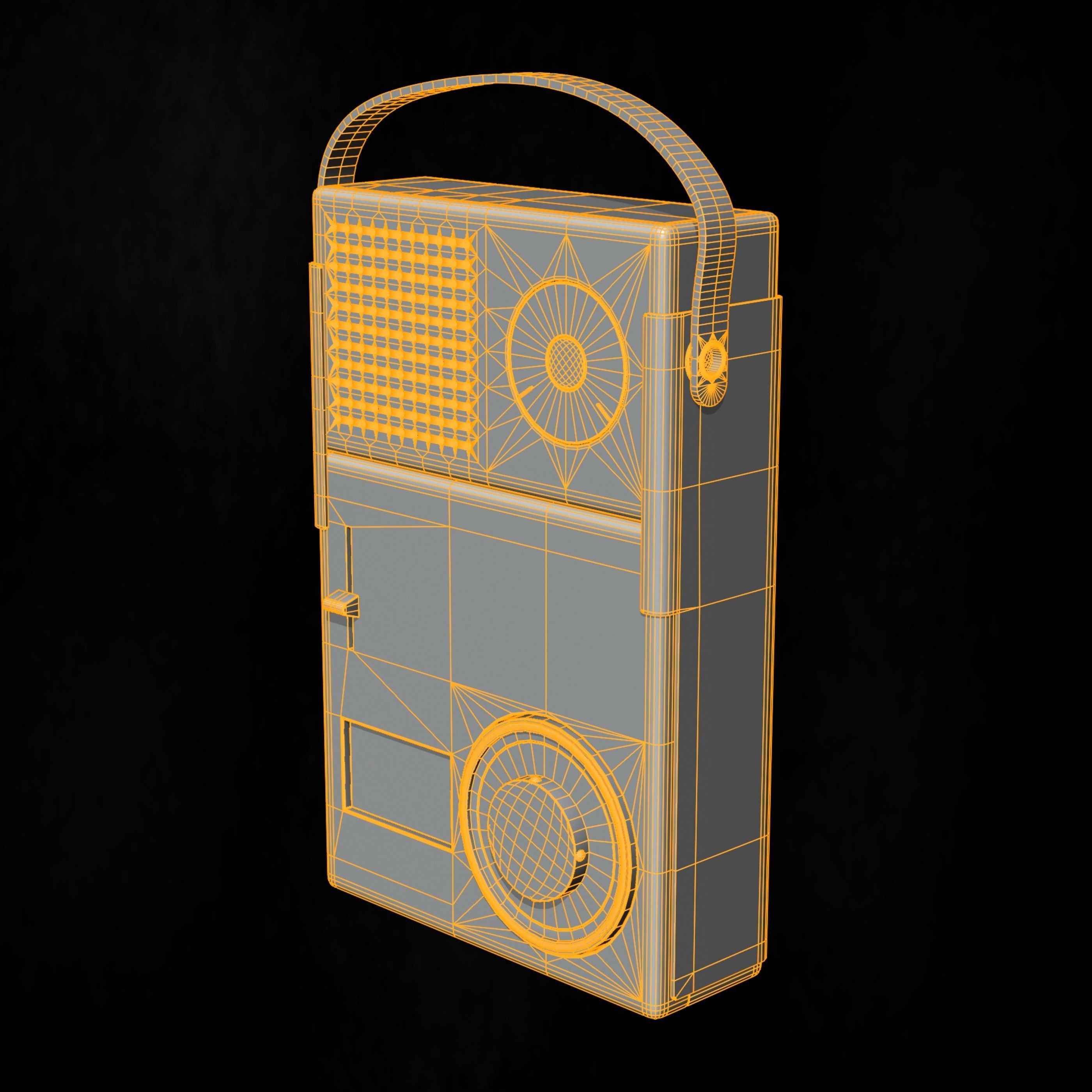 Pocket Radio Dieter Rams Braun Low-poly 3D model_7