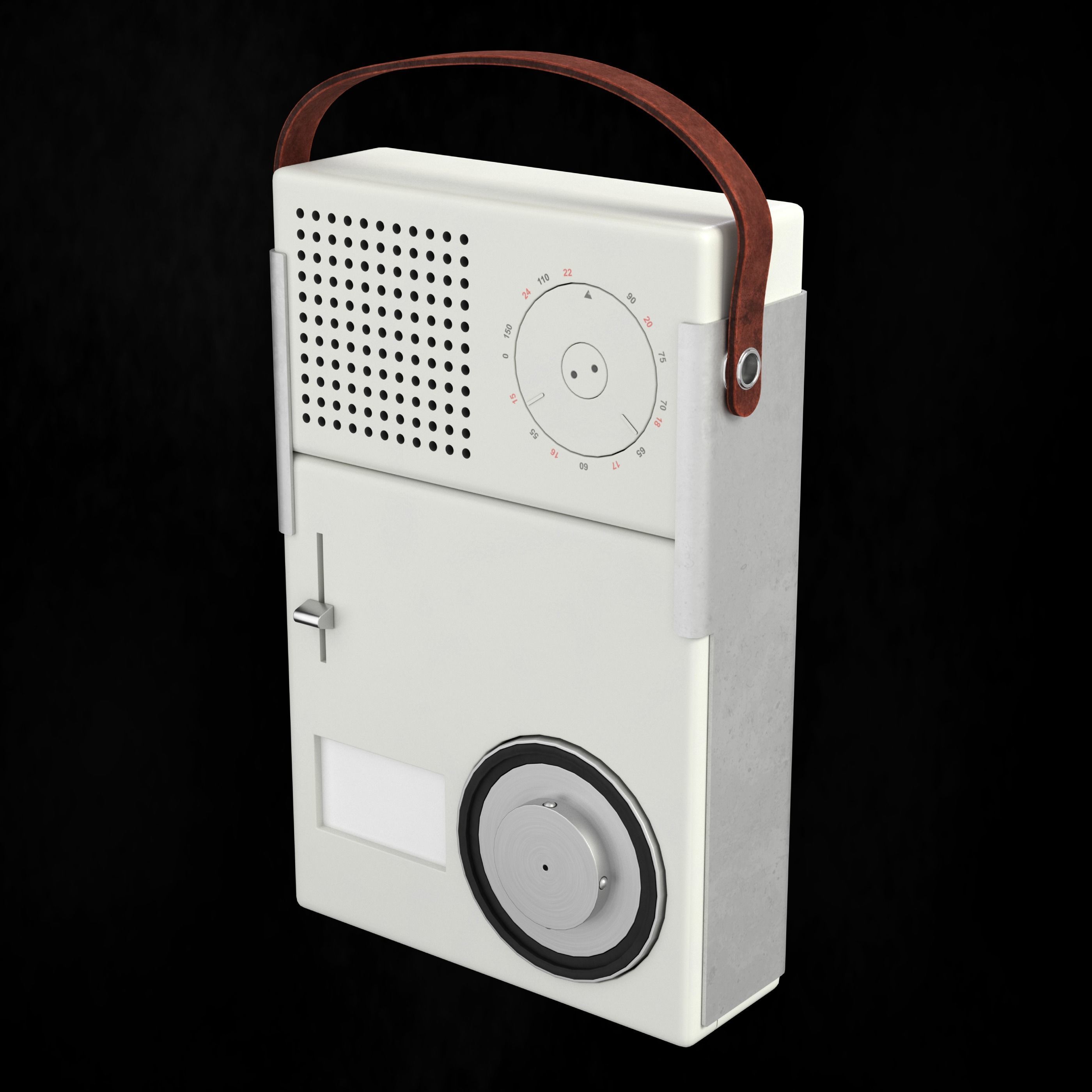 Pocket Radio Dieter Rams Braun Low-poly 3D model_2