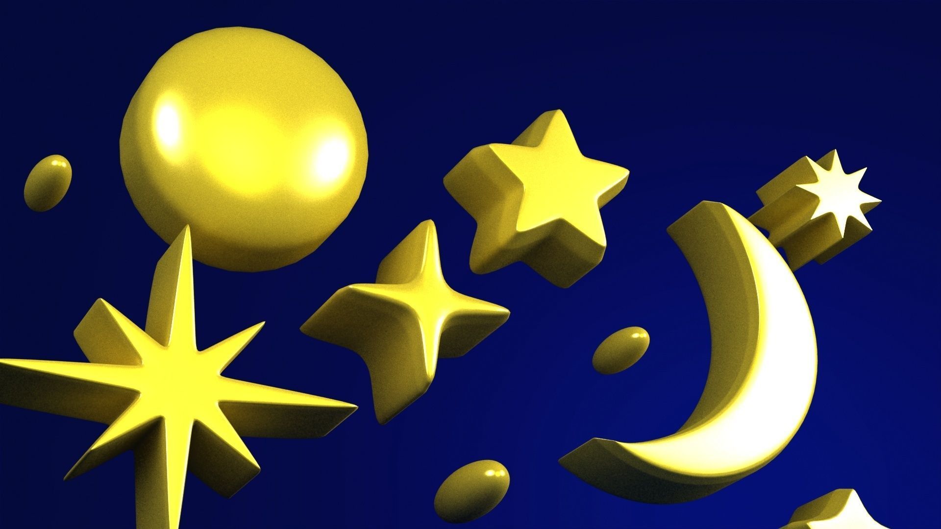  Cartoon star Pack Stars  3D model 3D model_2