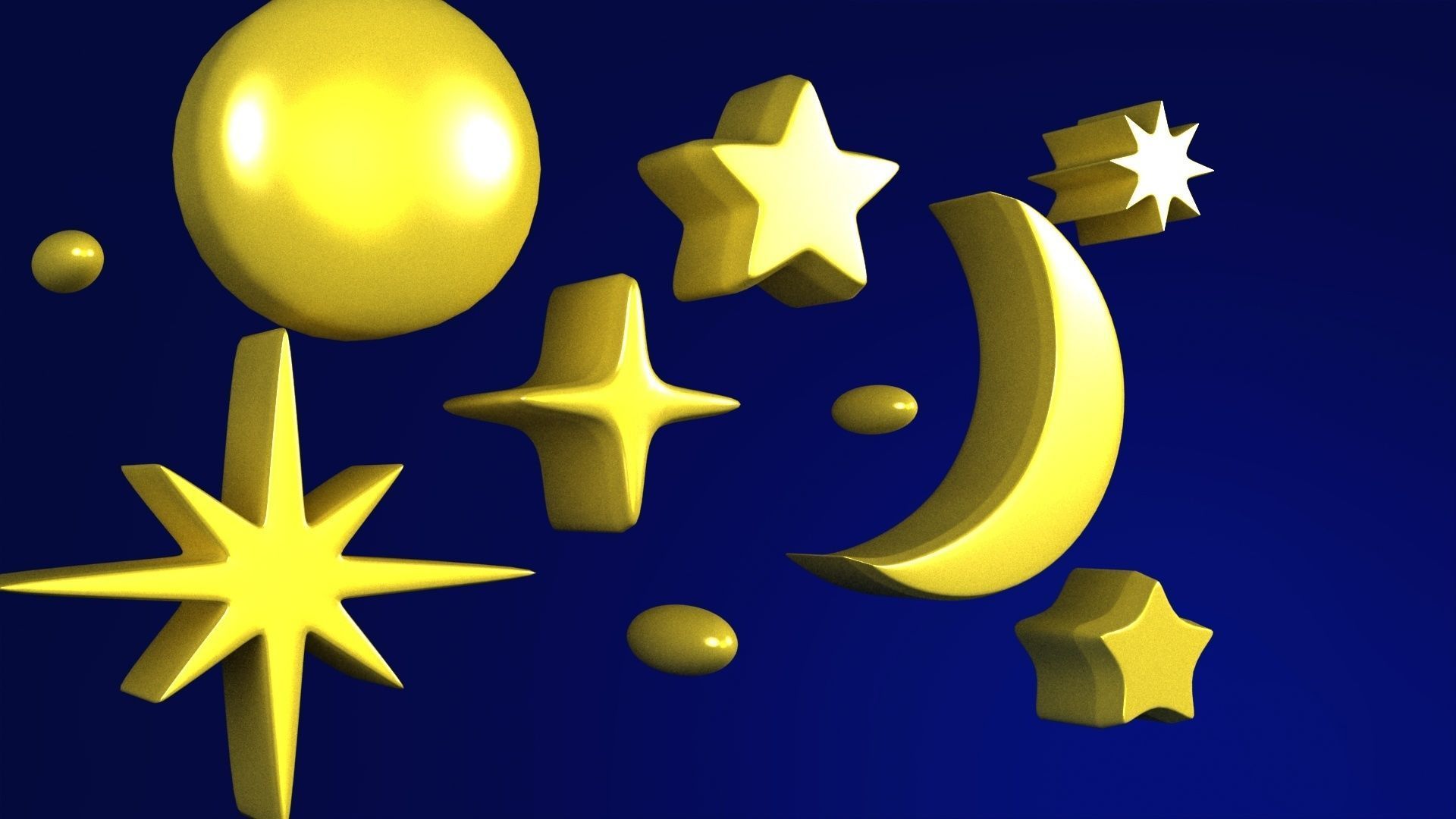  Cartoon star Pack Stars  3D model 3D model_4