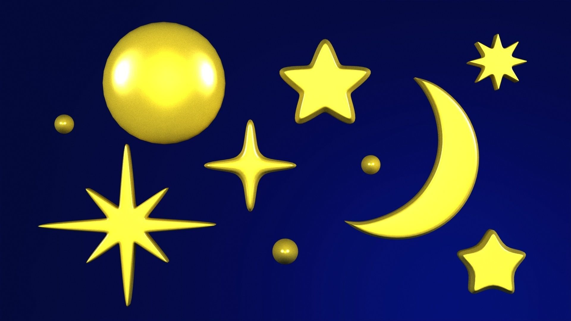  Cartoon star Pack Stars  3D model 3D model_1