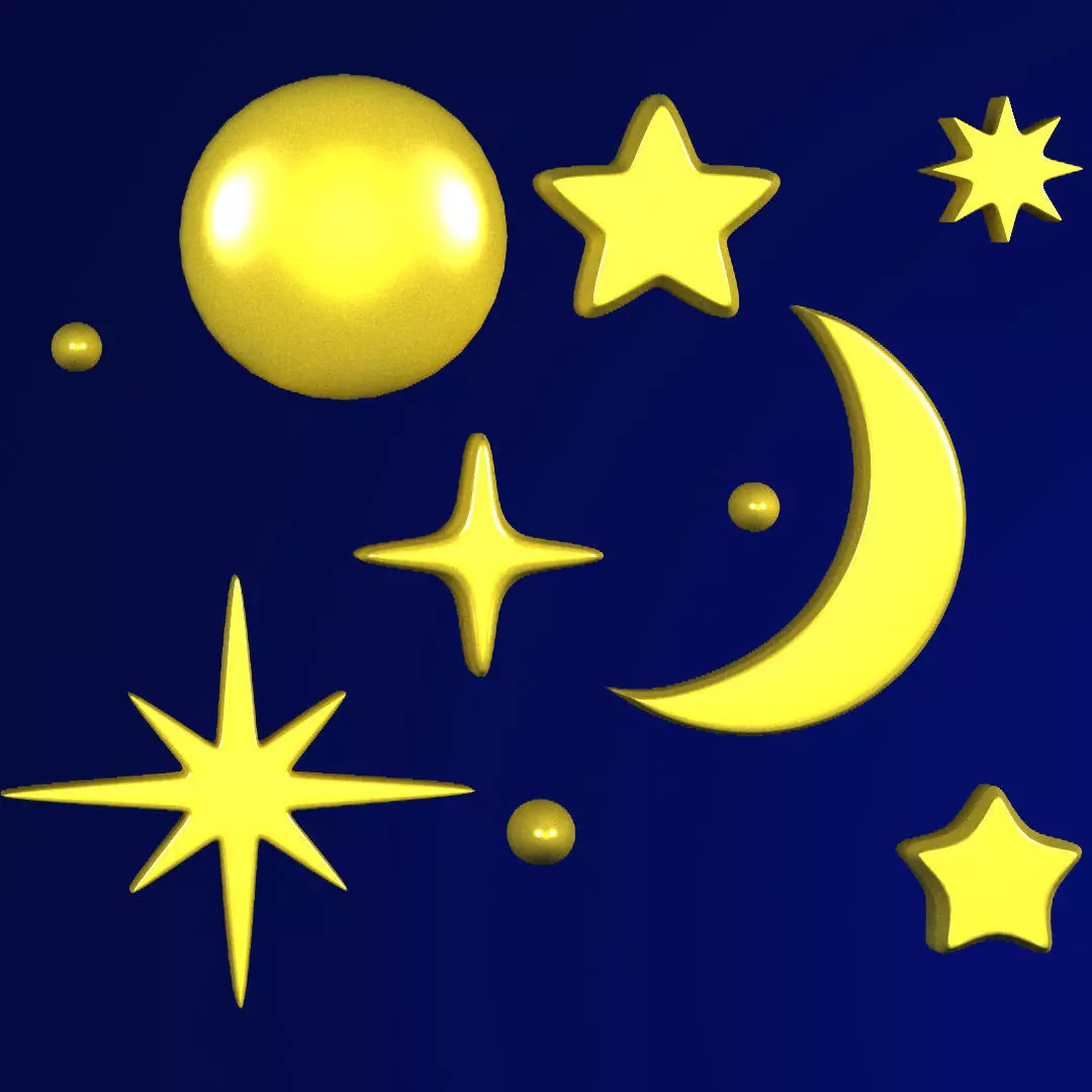  Cartoon star Pack Stars  3D model 3D model_0