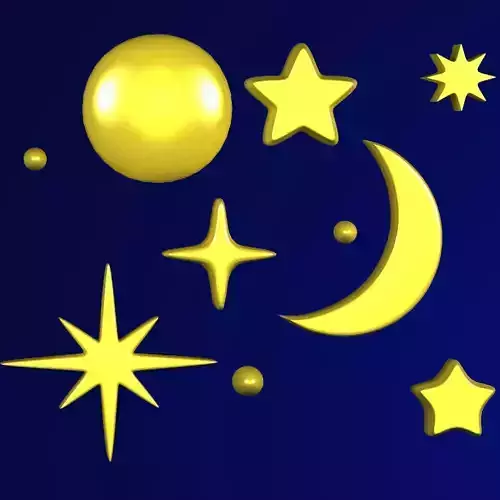  Cartoon star Pack Stars  3D model 3D model