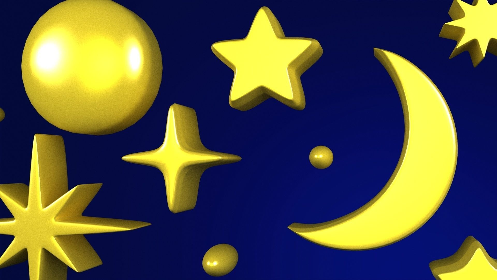  Cartoon star Pack Stars  3D model 3D model_3