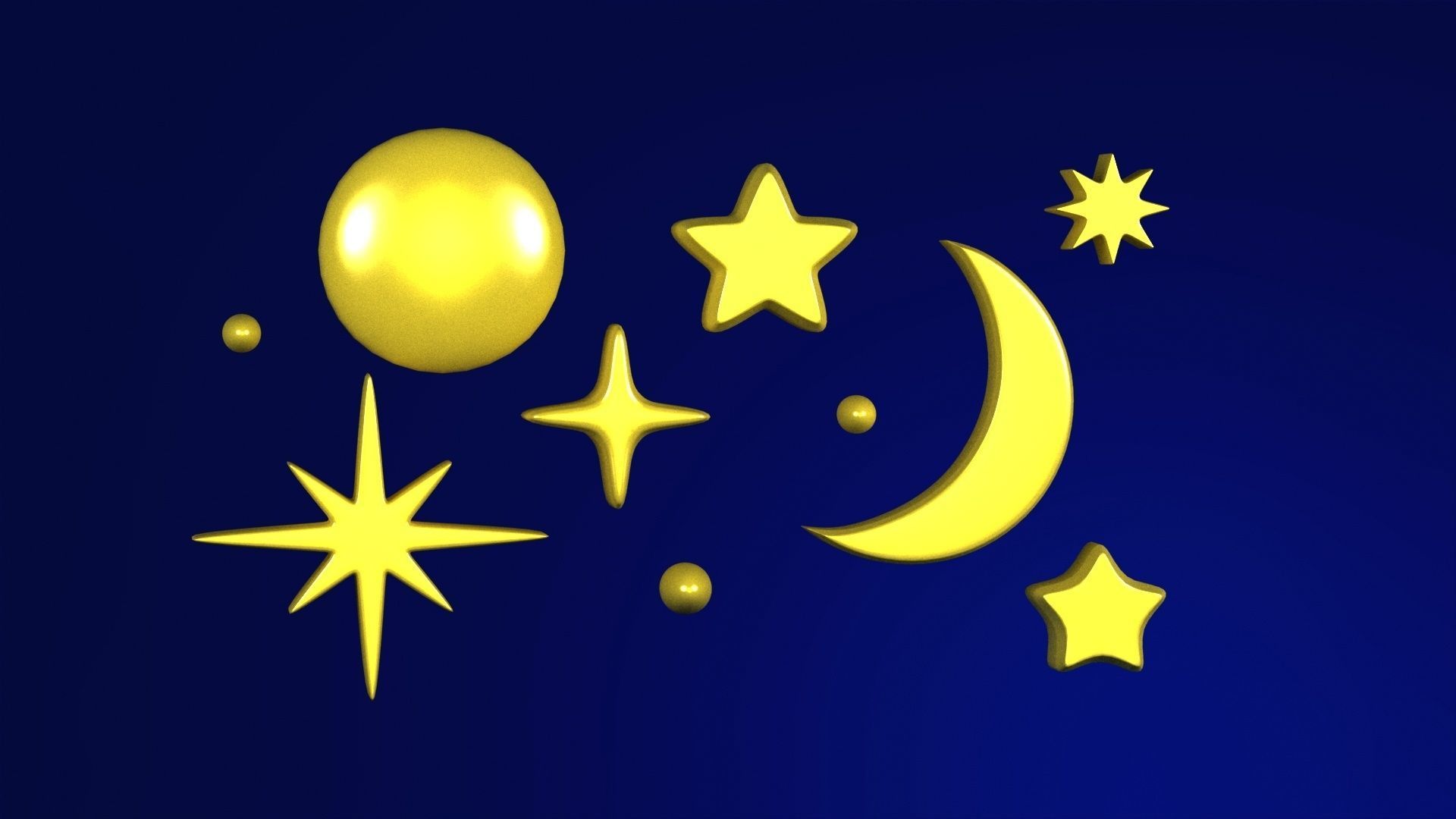  Cartoon star Pack Stars  3D model 3D model_5