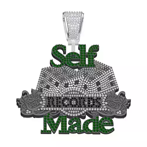 Self Made Records Full Diamond Hip Hop Pendant