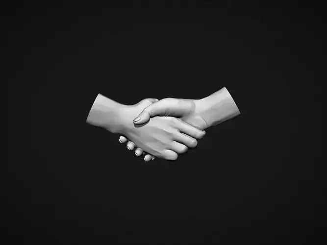 Shake Hands Bas relief 3D print model
