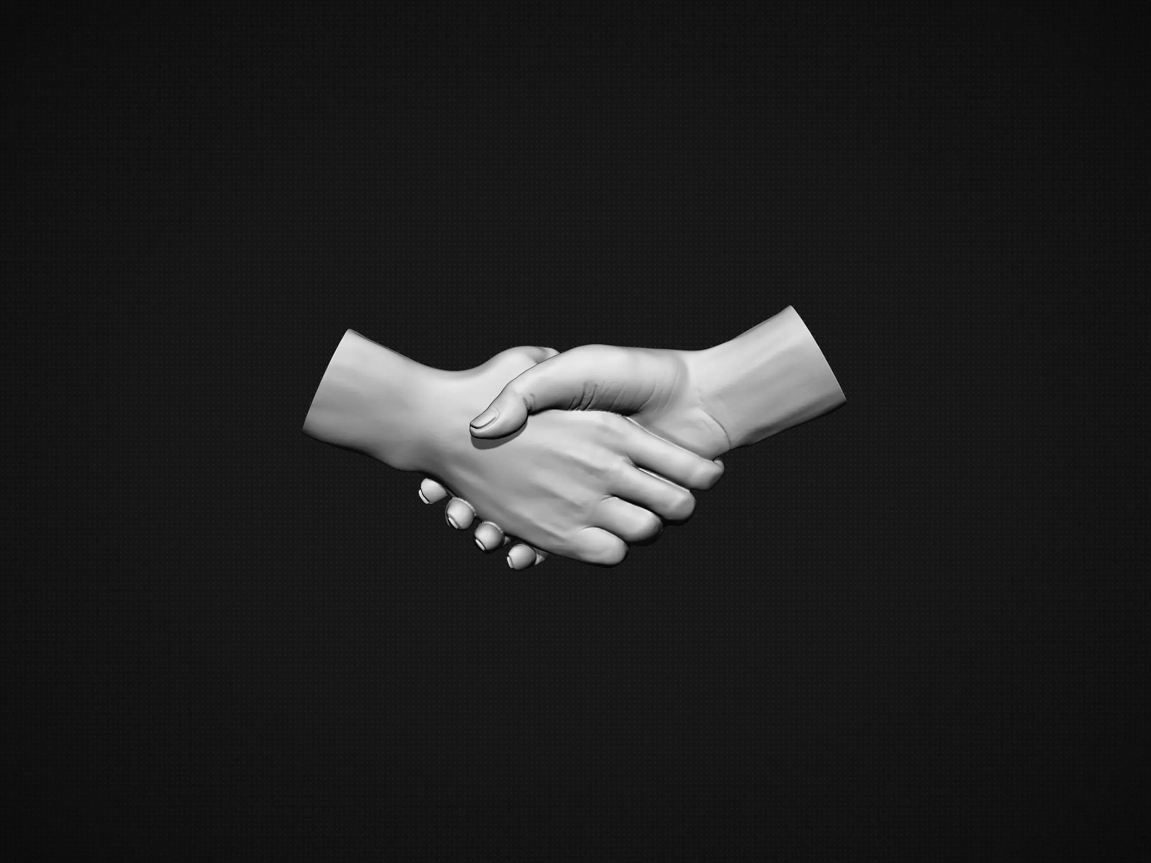 Shake Hands Bas relief 3D print model