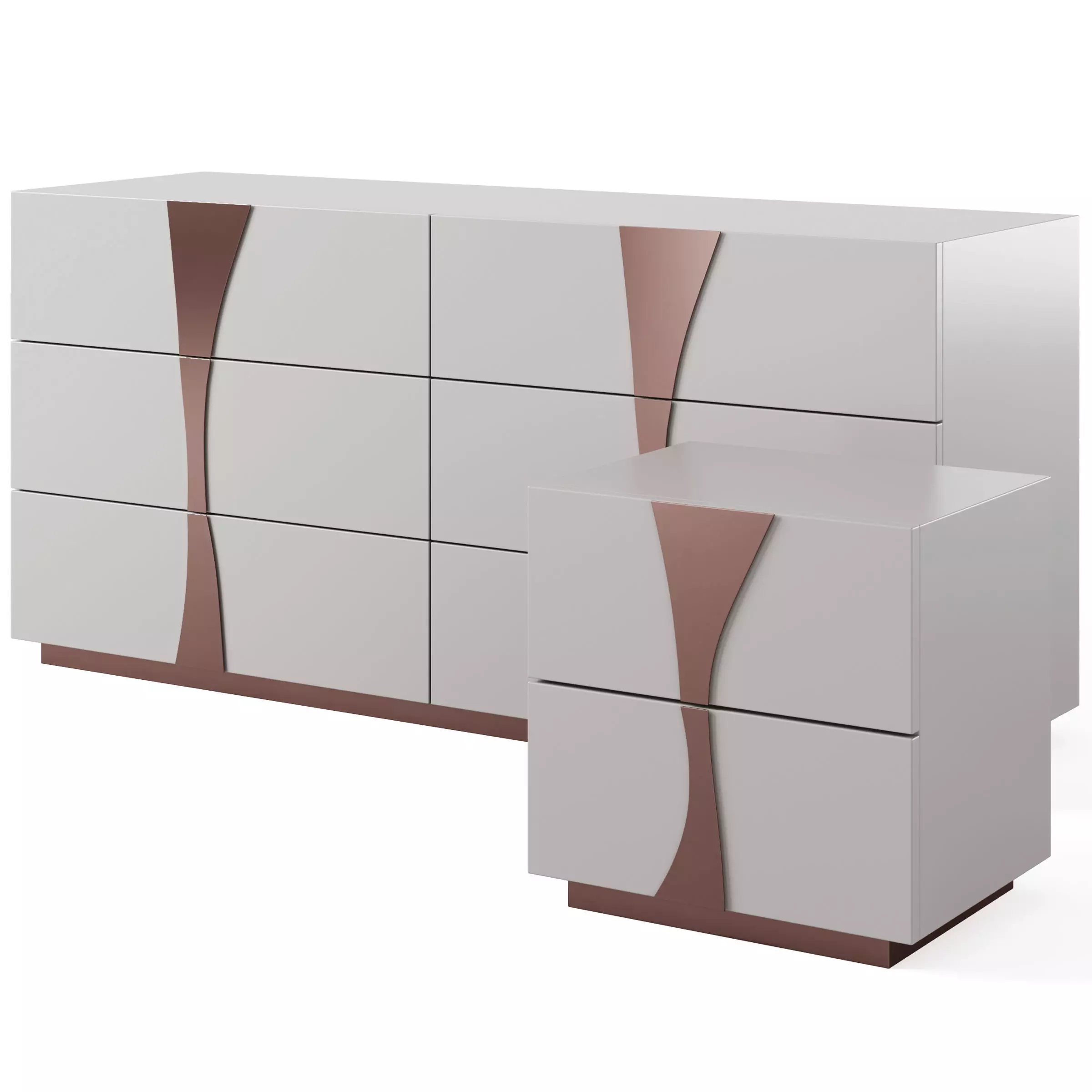 Chest of drawers and bedside table KRYPTON by Epoque 3D model