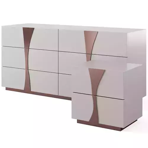 Chest of drawers and bedside table KRYPTON by Epoque