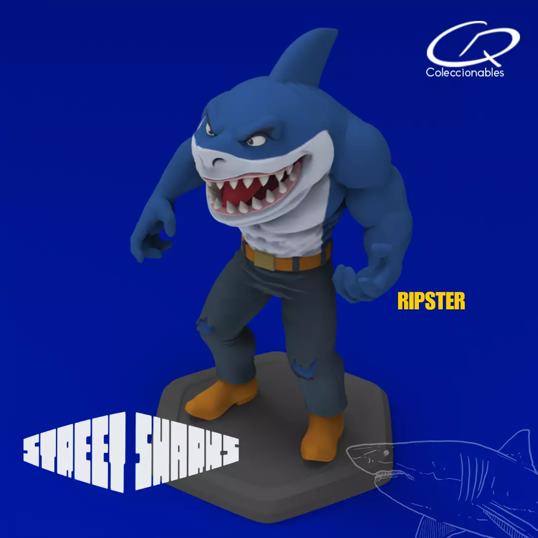 Street Sharks - Ripster - Full Figure 3D print model