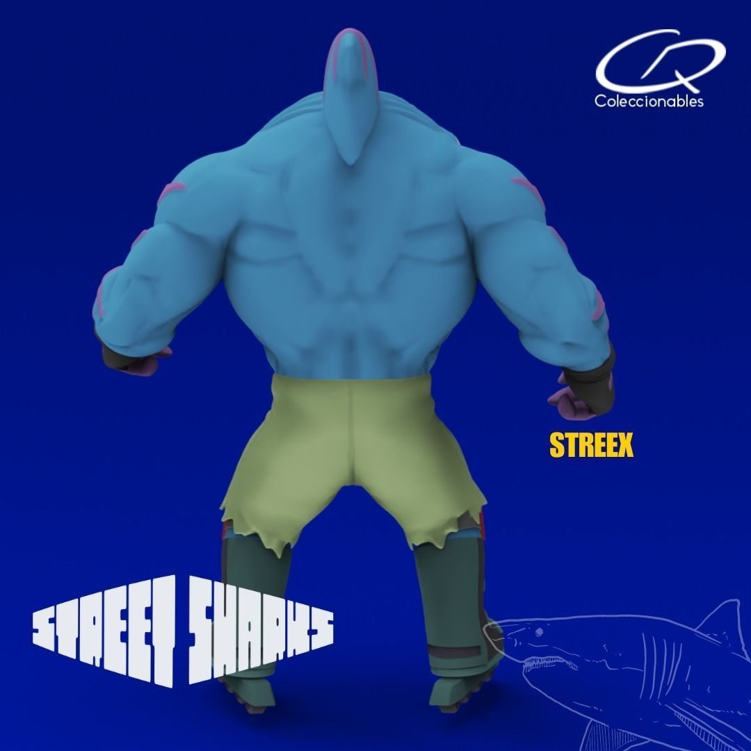 Street Sharks - Streex - Full figure 3D print model_4