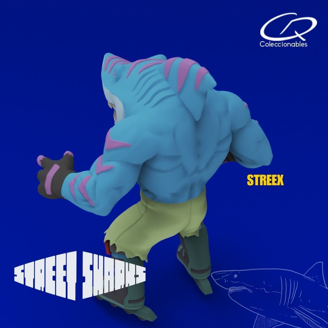 Street Sharks - Streex - Full figure 3D print model_1