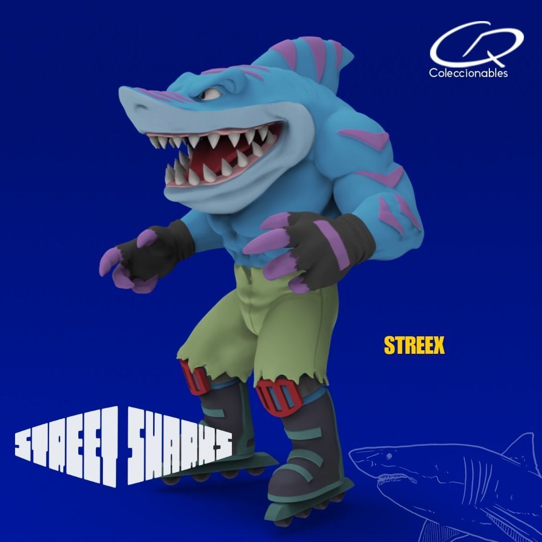 Street Sharks - Streex - Full figure 3D print model_3