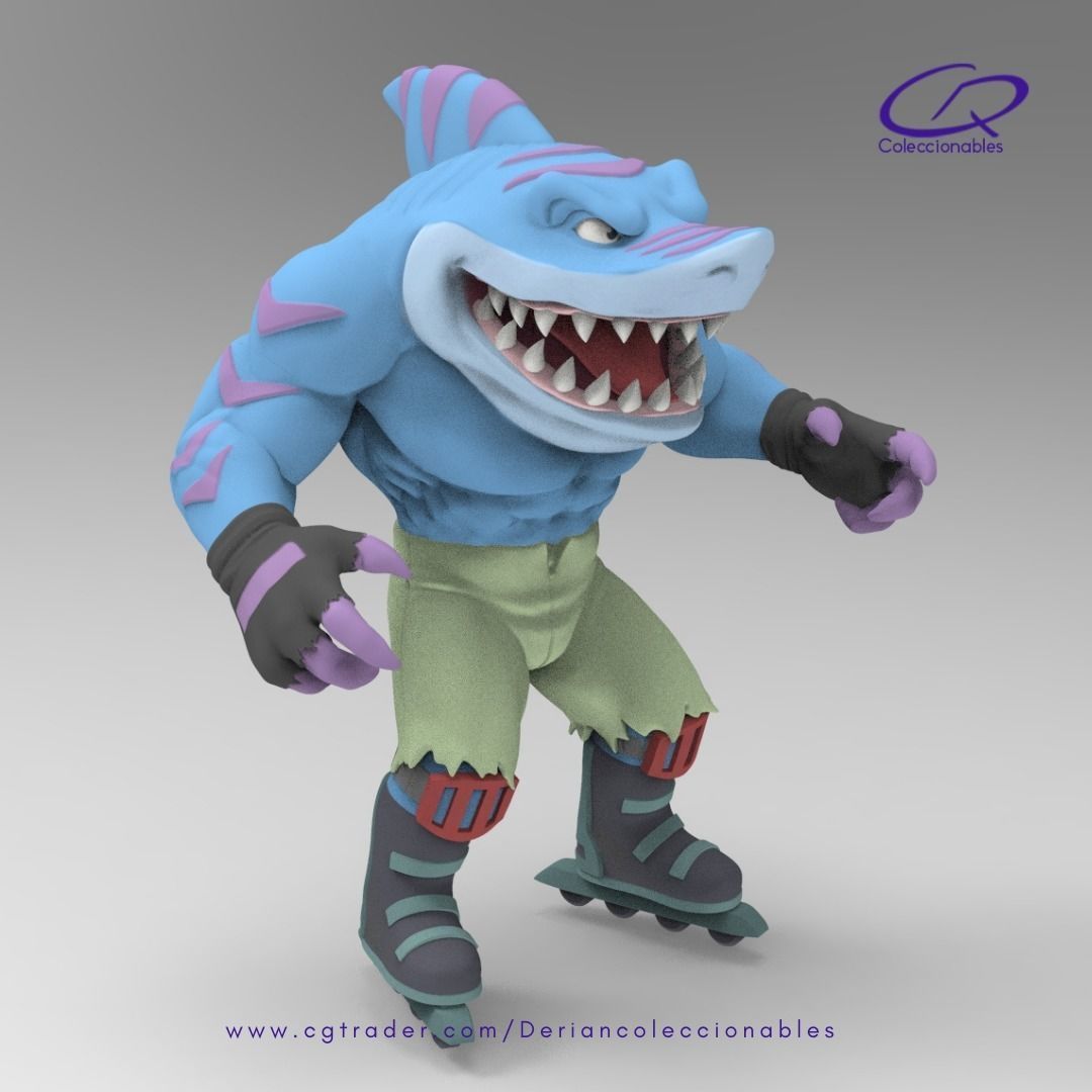 Street Sharks - Streex - Full figure 3D print model_9