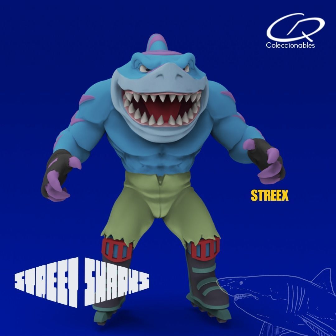 Street Sharks - Streex - Full figure 3D print model_2