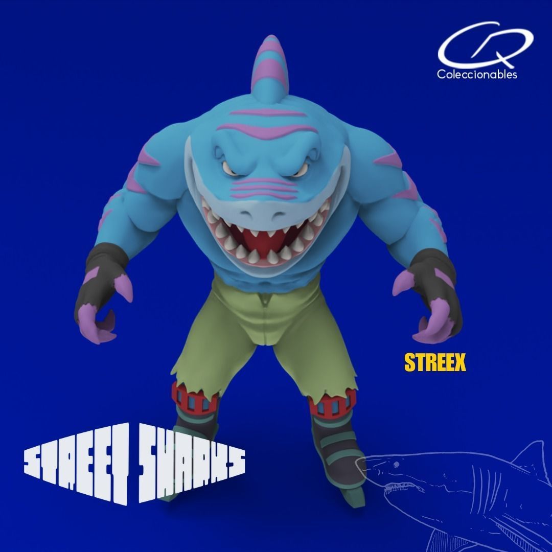 Street Sharks - Streex - Full figure 3D print model_5