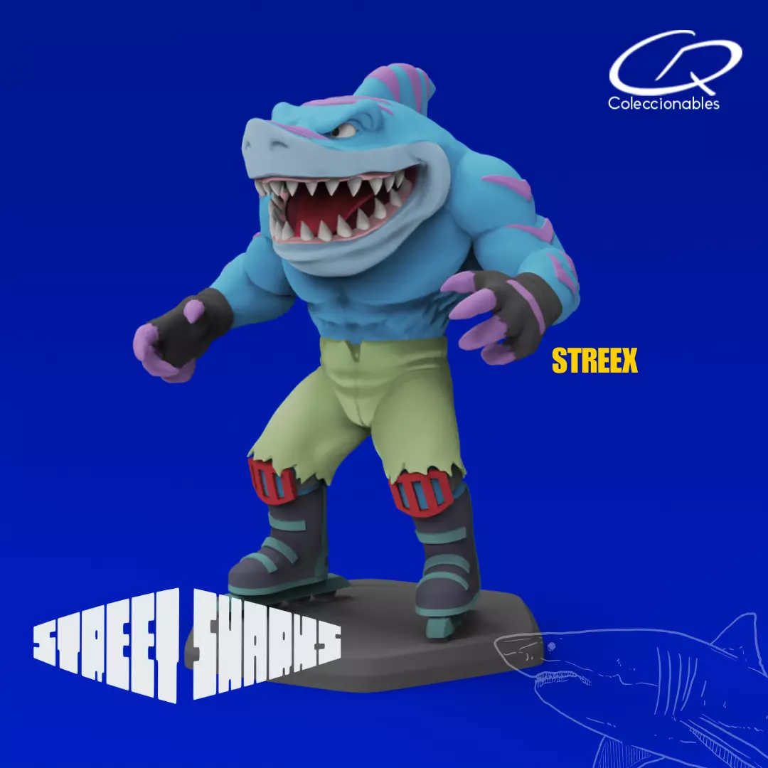 Street Sharks - Streex - Full figure 3D print model_0