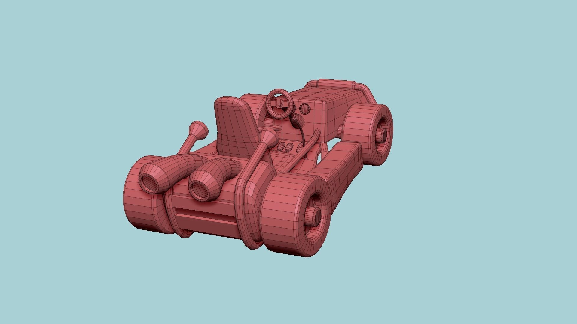 Cartoon Kart I05 Pink - Vehicle Racing Design Low-poly 3D model_21