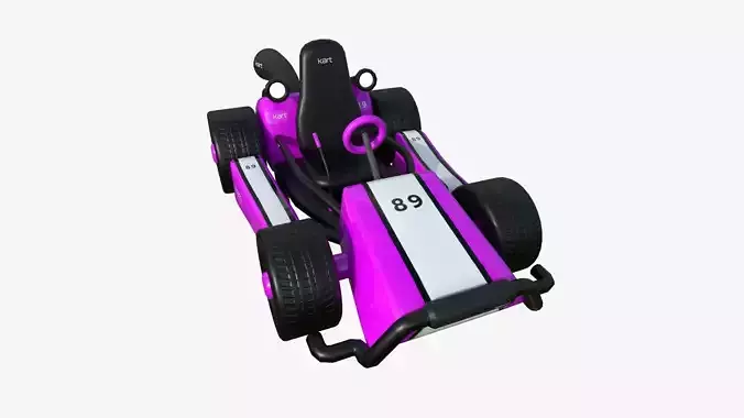 Cartoon Kart I05 Pink - Vehicle Racing Design Low-poly 3D model