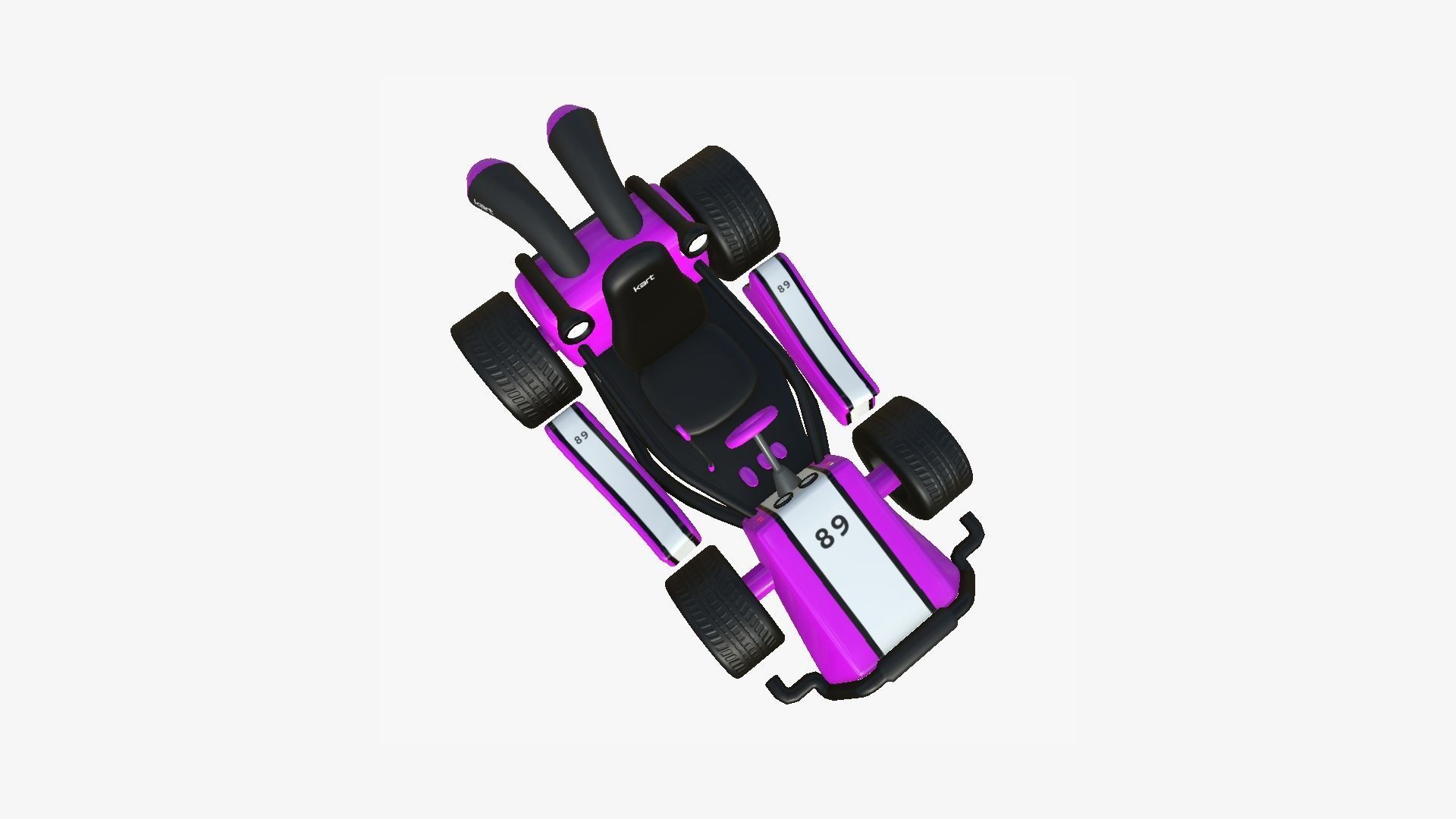 Cartoon Kart I05 Pink - Vehicle Racing Design Low-poly 3D model_1