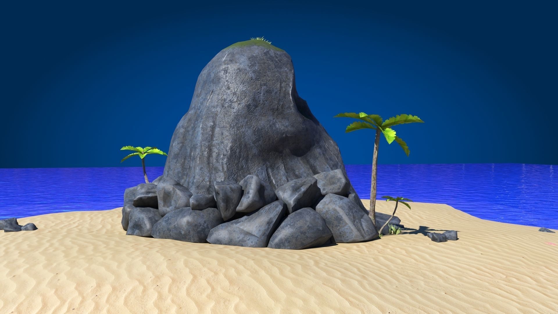 Island Skull Cave Low-poly 3D model_11