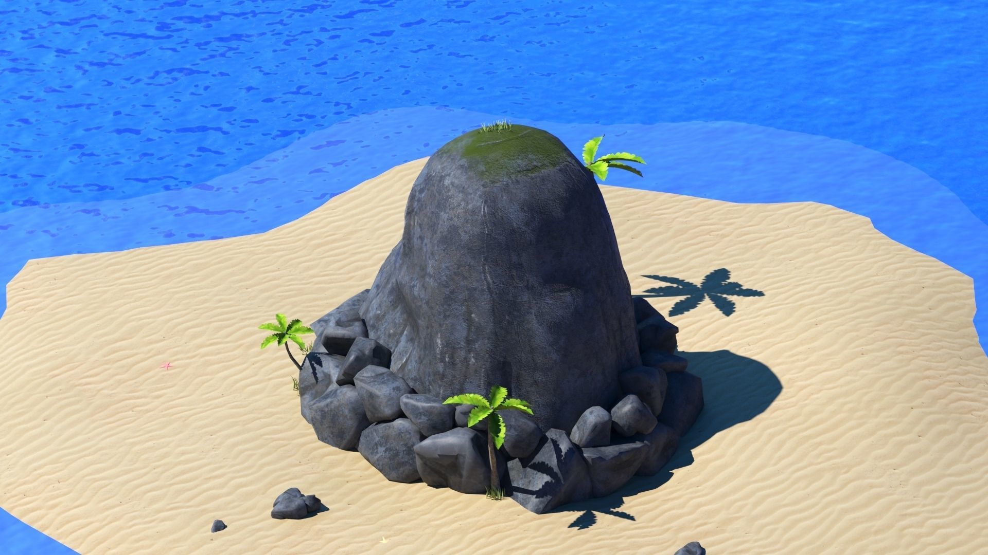 Island Skull Cave Low-poly 3D model_8