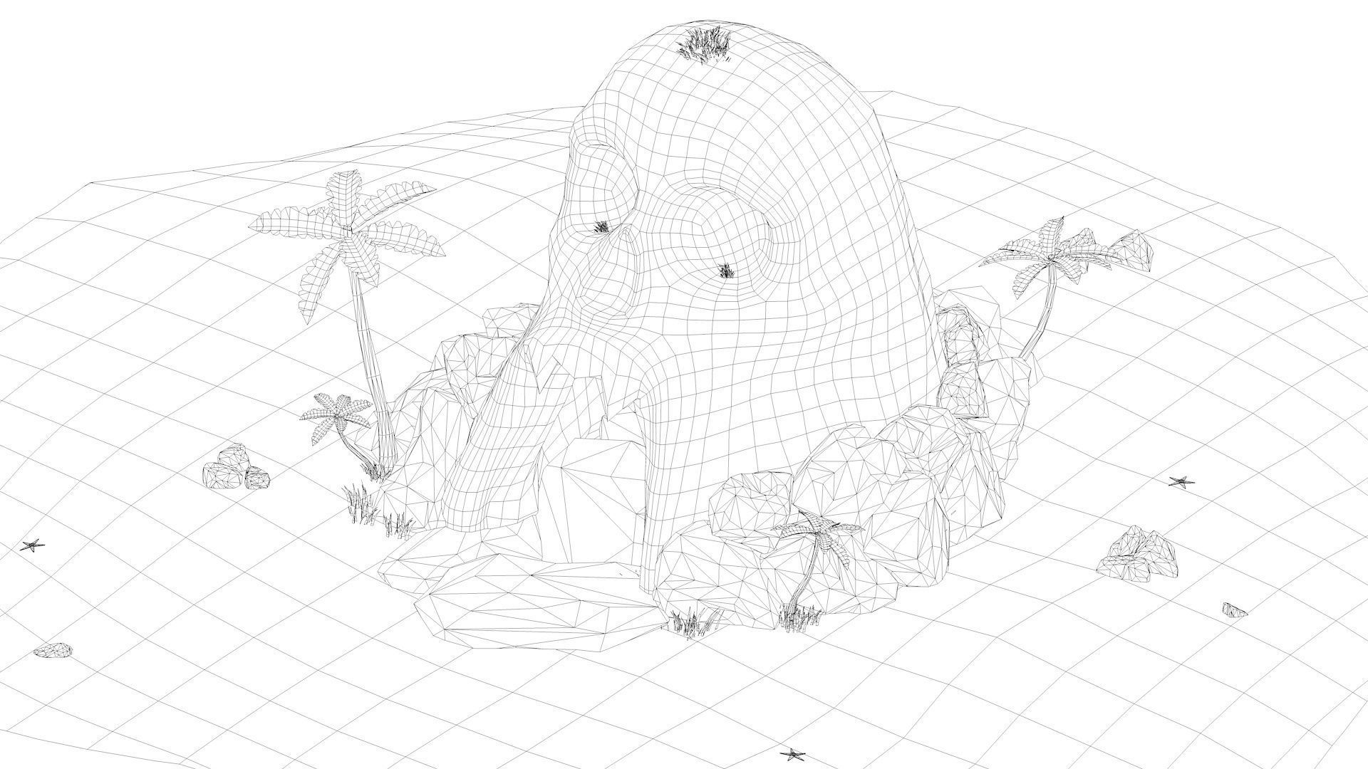 Island Skull Cave Low-poly 3D model_17