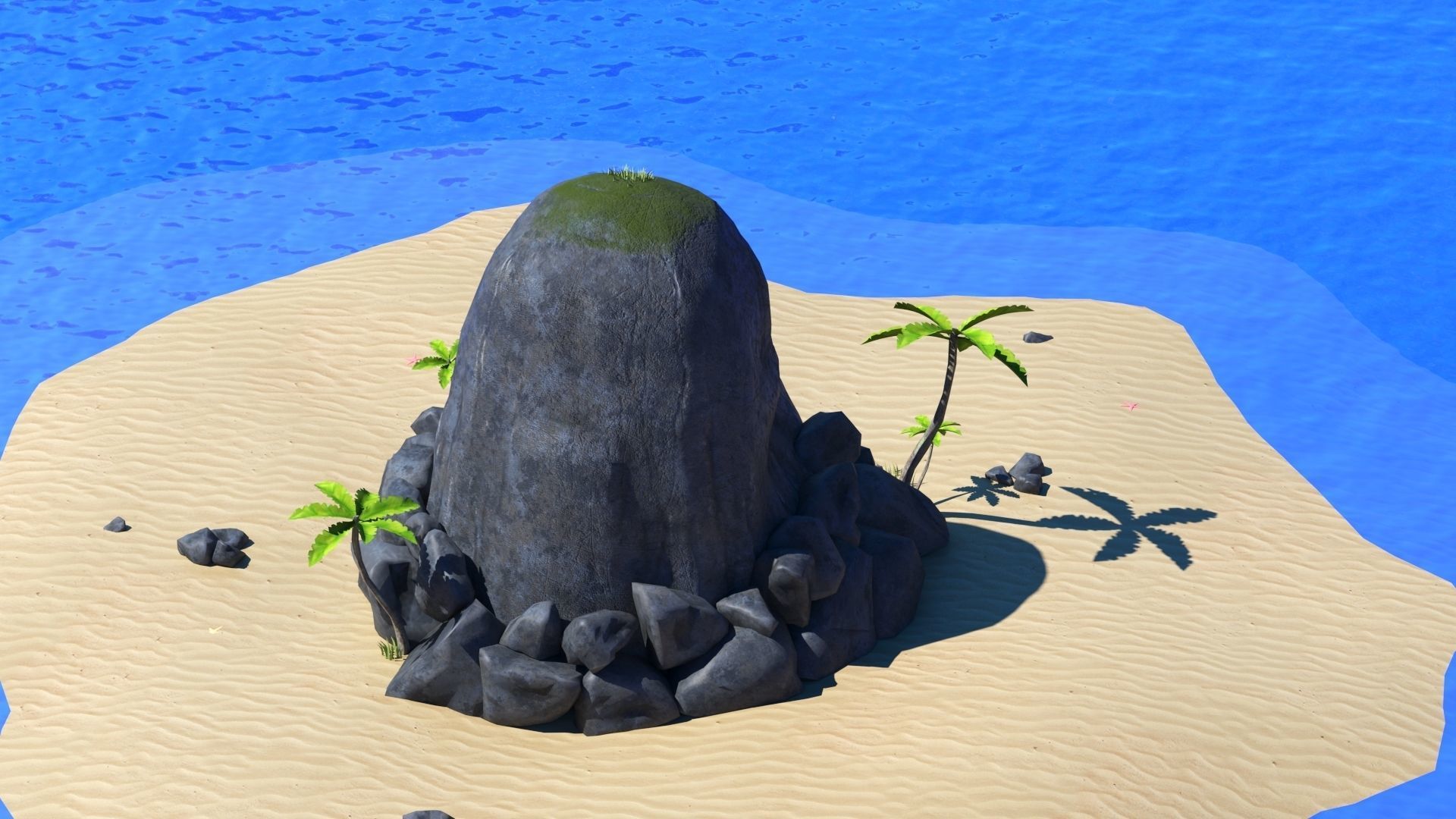 Island Skull Cave Low-poly 3D model_7