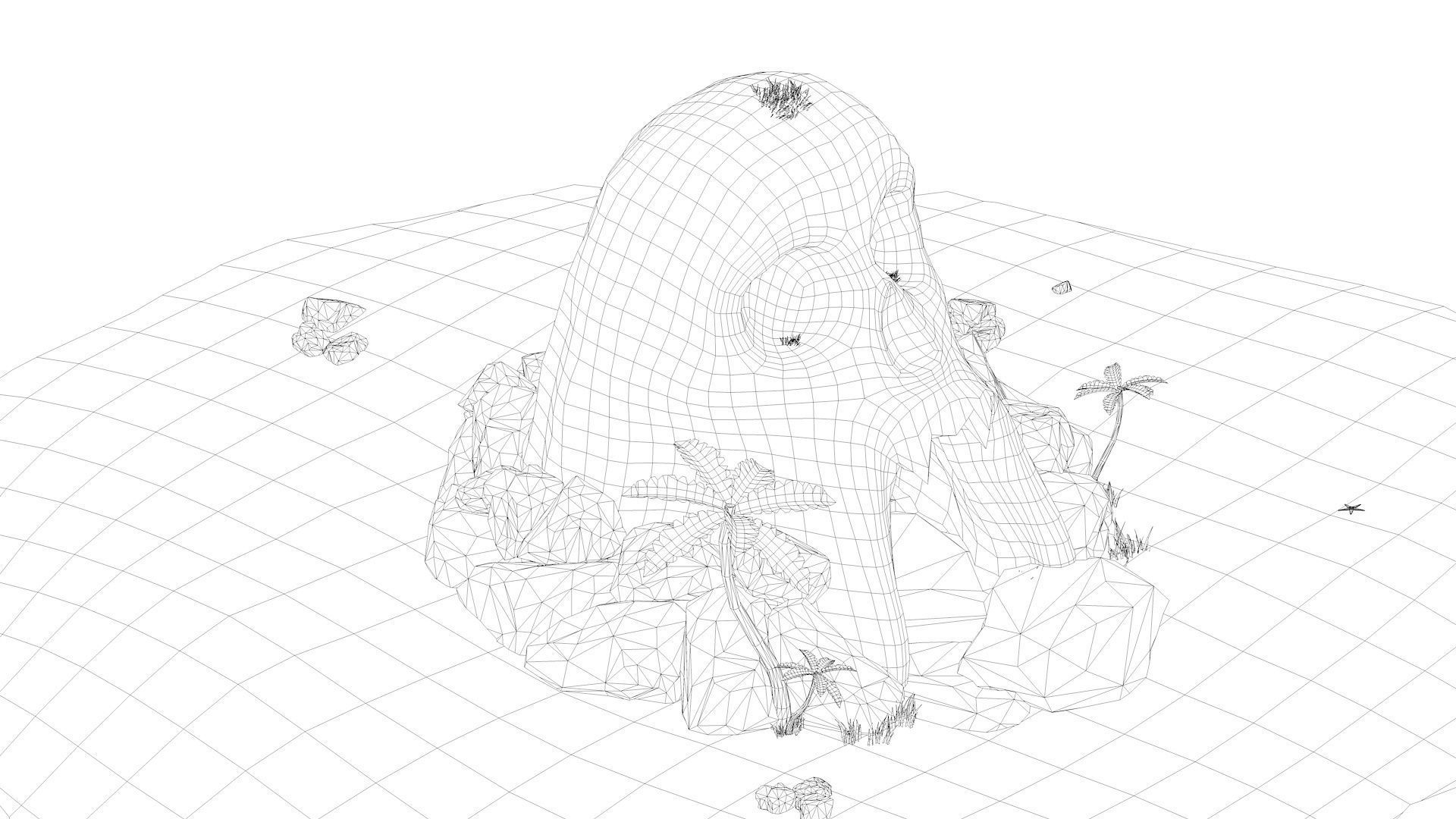 Island Skull Cave Low-poly 3D model_20