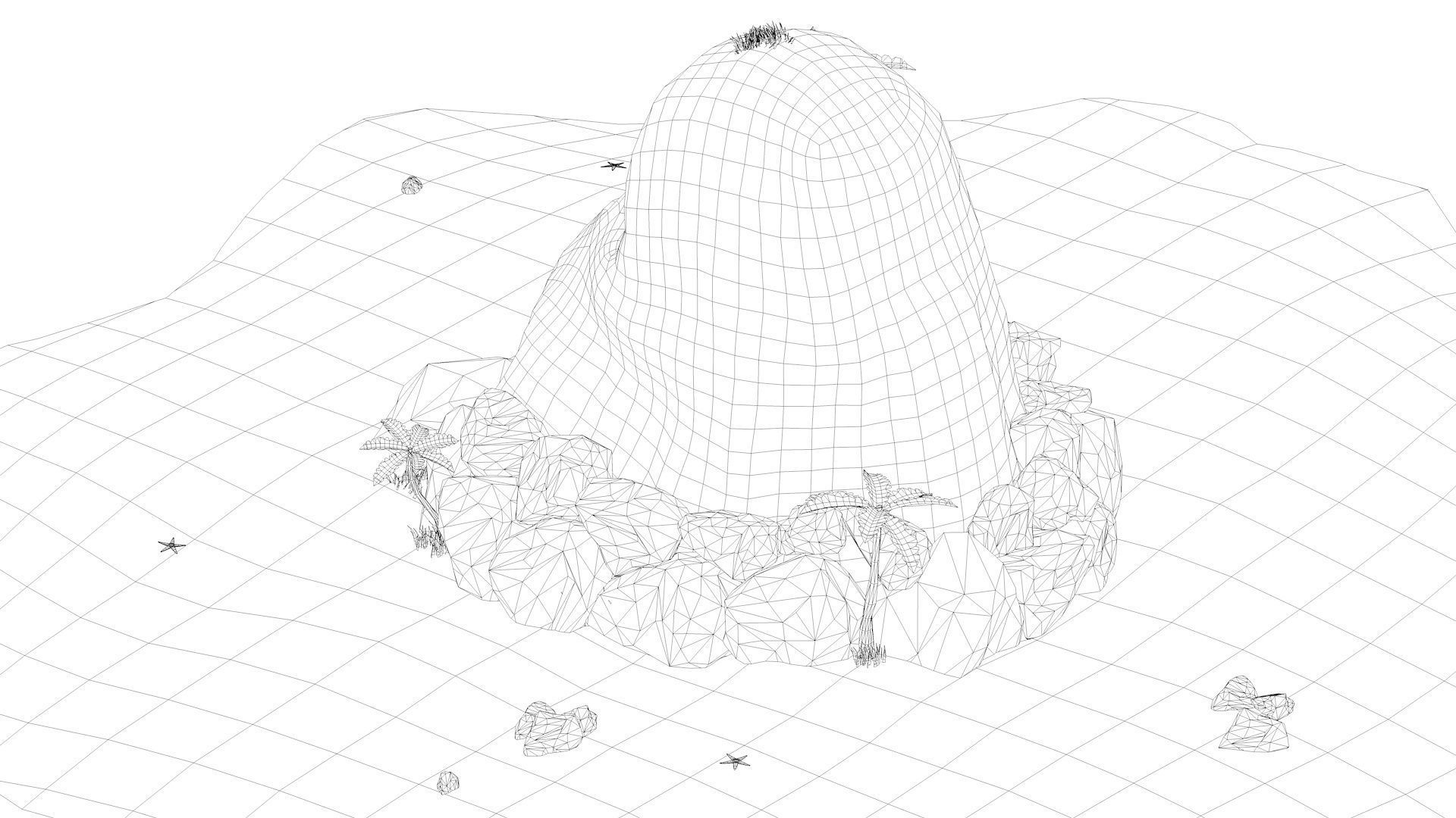 Island Skull Cave Low-poly 3D model_18