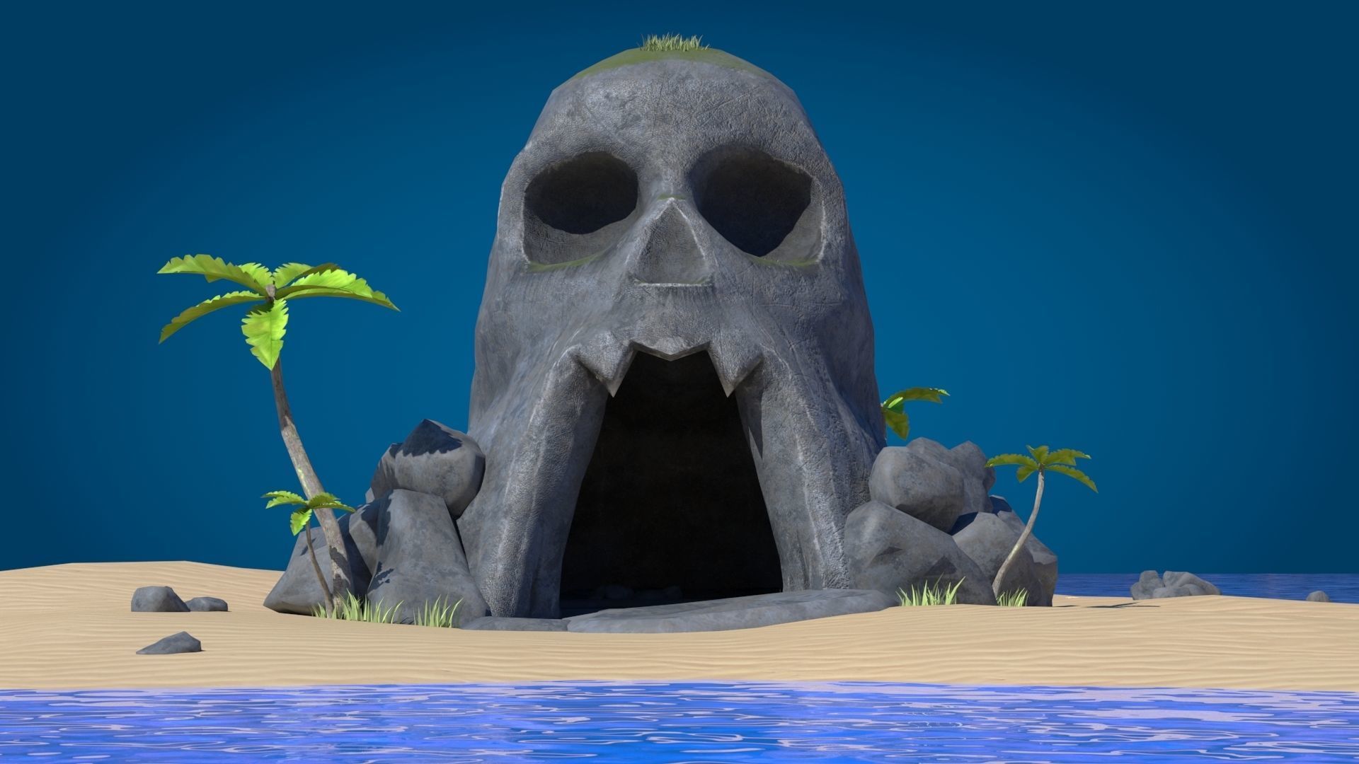 Island Skull Cave Low-poly 3D model_15