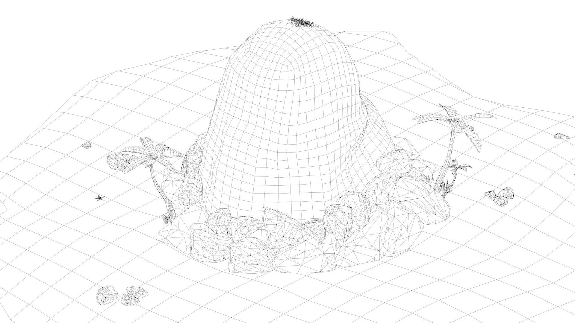 Island Skull Cave Low-poly 3D model_19