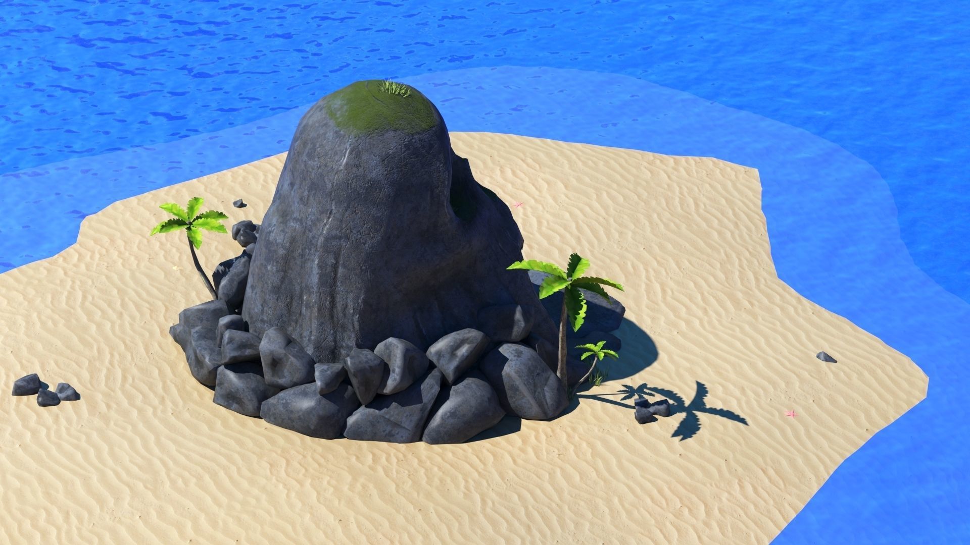 Island Skull Cave Low-poly 3D model_6