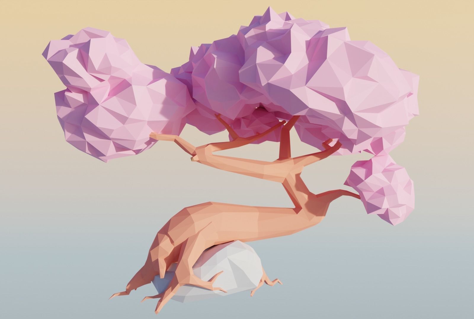 Sakura Stylized Low-poly 3D model_1